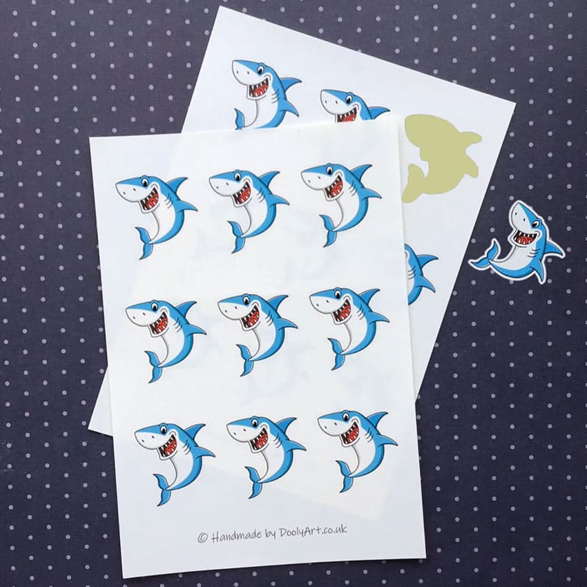 9 fun shark stickers