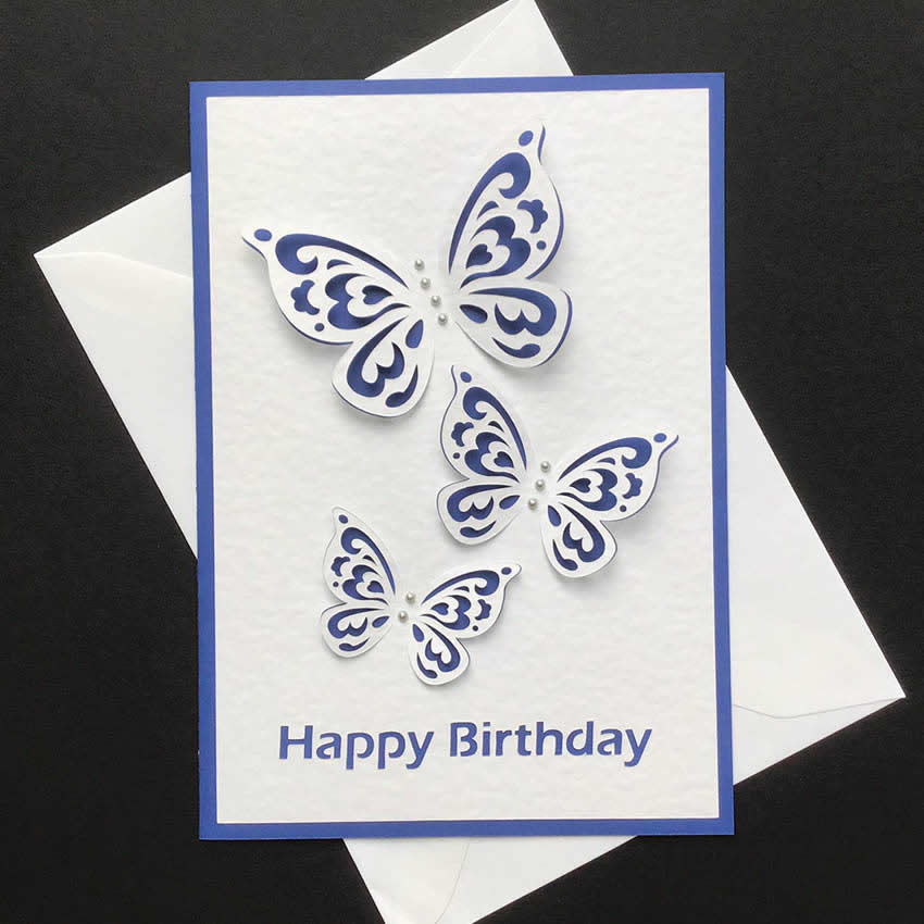 Handmade butterfly birthday card