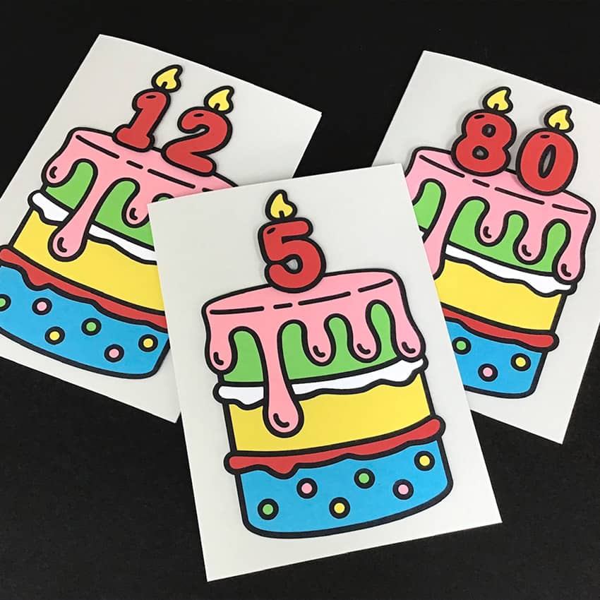 Cartoon cake birthday card