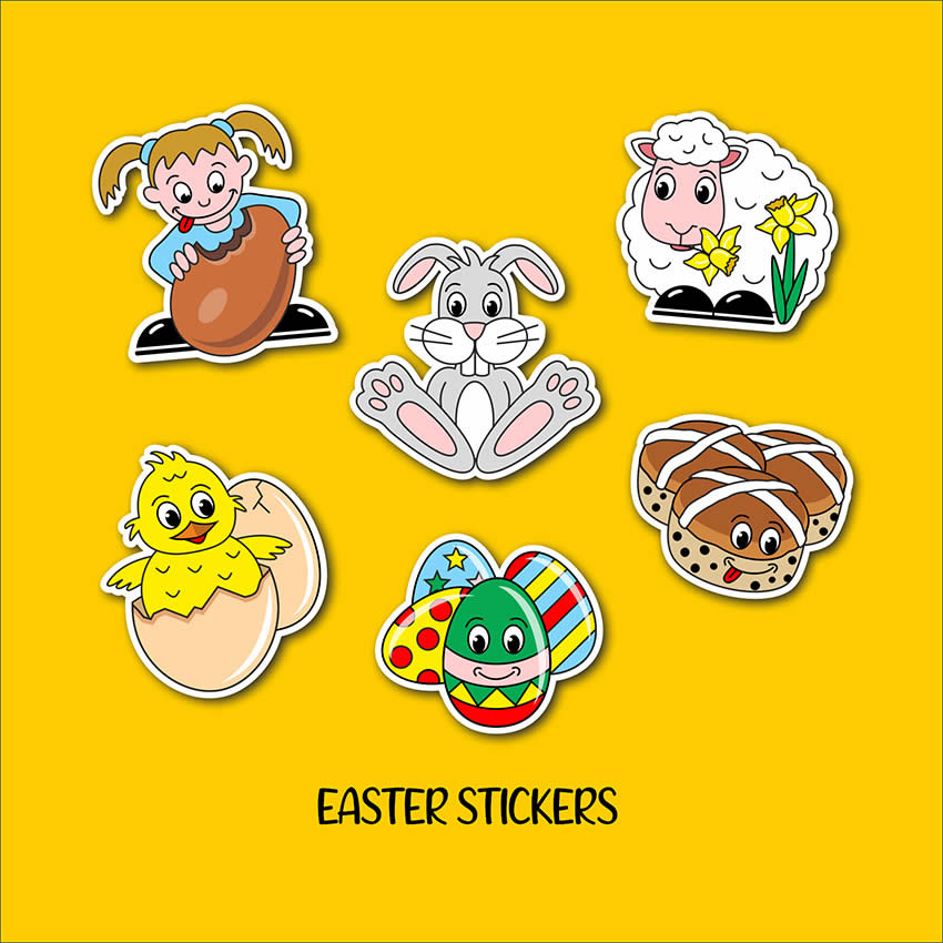 Fun Easter stickers 6 pack