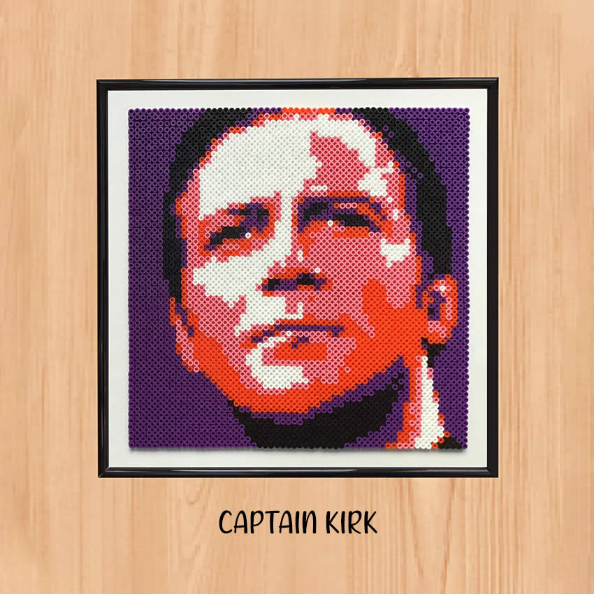 Hama Bead Artwork of Captain Kirk