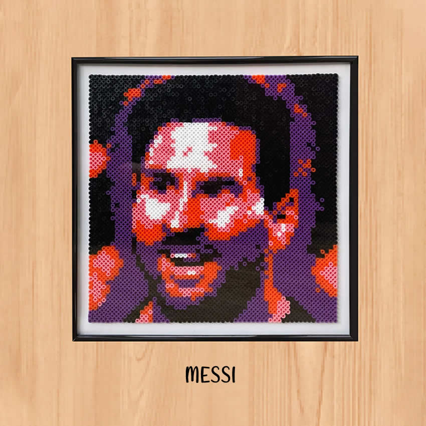 Hama Bead Artwork of Messi