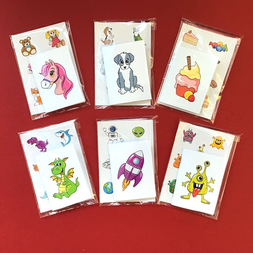 Children's Gift / Pony Stocking Filler / Notebook set / Pony gift for girls / Kids stickers / Kids party bag fillers Dragon gift for boys / Dinosaur sticker pack / Dragon notepad / mini notebooks / kids stationery / Dragon gift pack