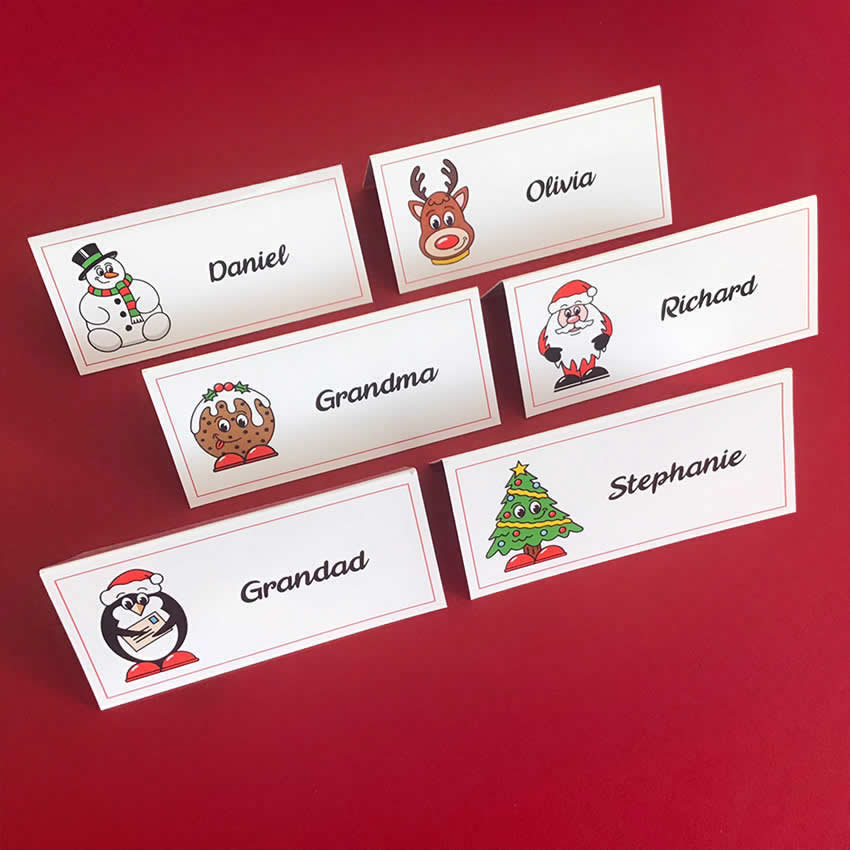 Personalised Christmas Place Cards / Table Names / Christmas Table Decorations / Christmas Name Cards / Guest Table Settings