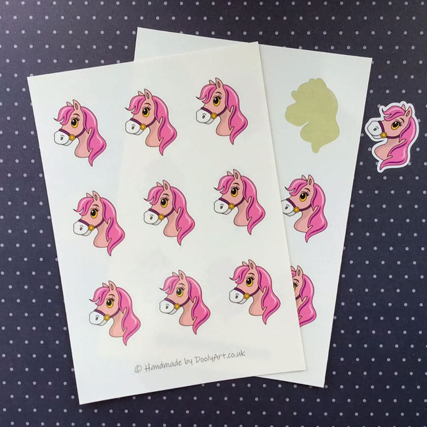 9 cute pony stickers