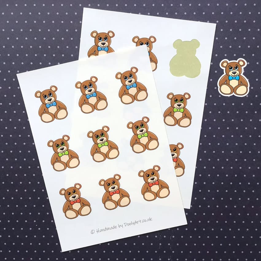 Teddy bear sticker sheet